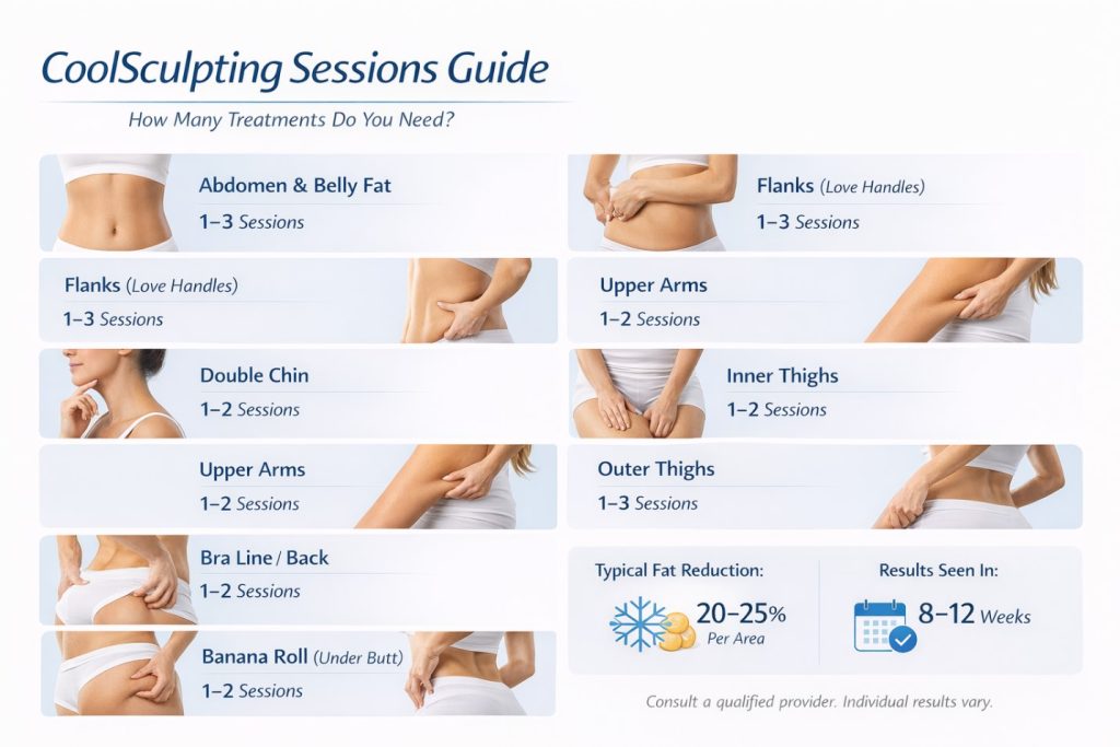 CoolSculpting sessions guide showing how treatments work coolsculpting near me