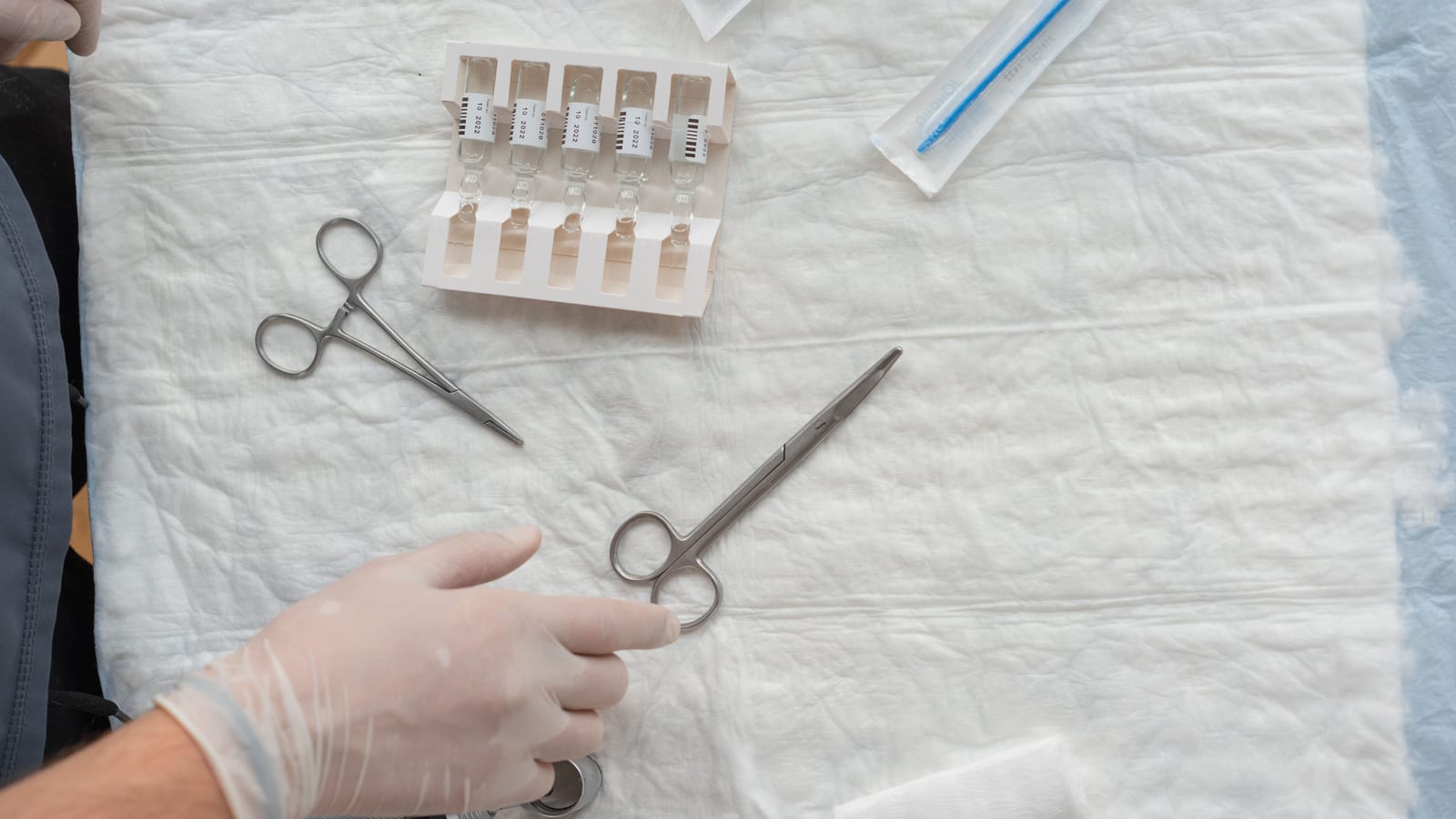 Microneedling handpiece and sterile tray on a clinic counter — agnes rf at OC Weight Loss & Med Spa, Mission Viejo